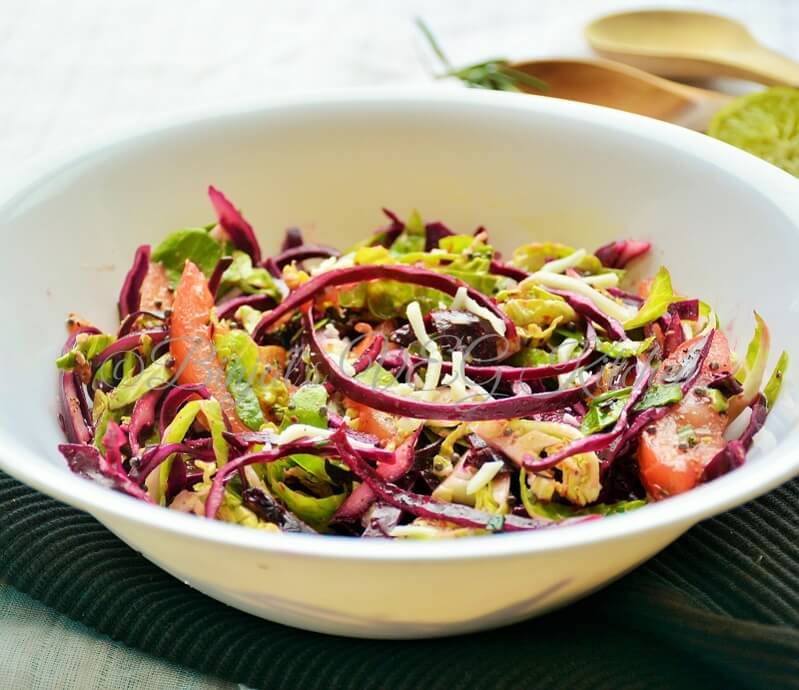 Brussel Sprout Red Cabbage Salad